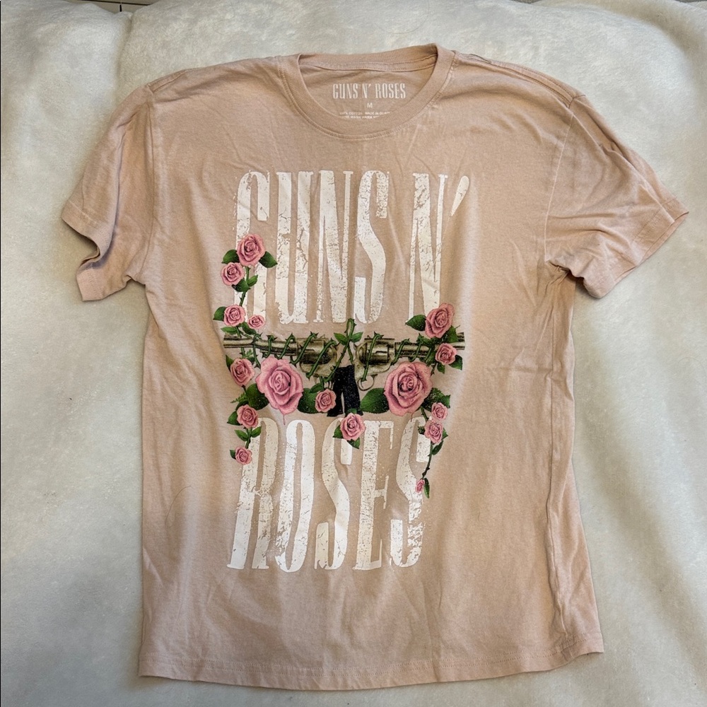 Guns N' Roses Pink Floral Graphic Tee